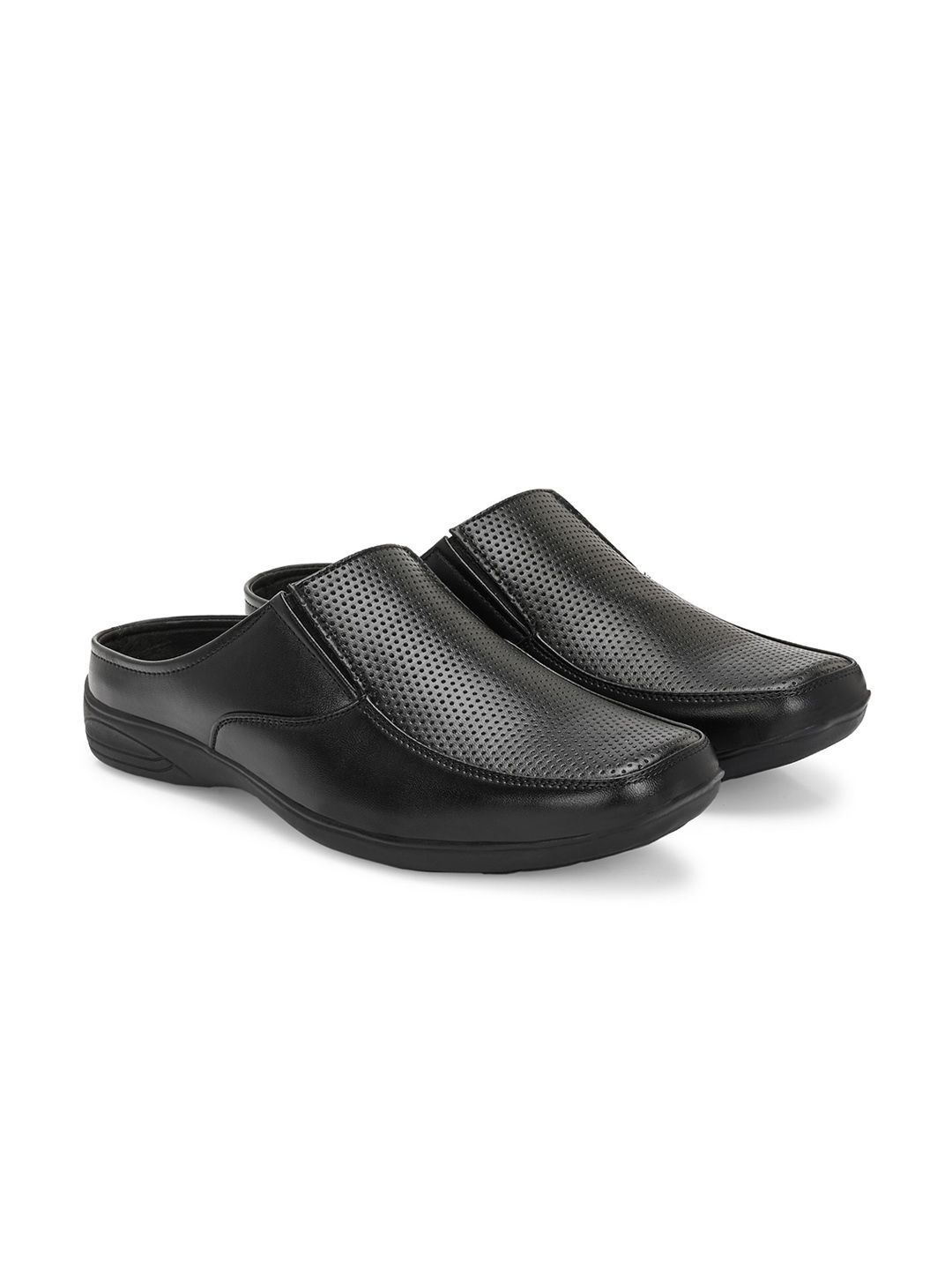 Azzaro Black Men Textured Formal Slip-On Shoes-picture-17