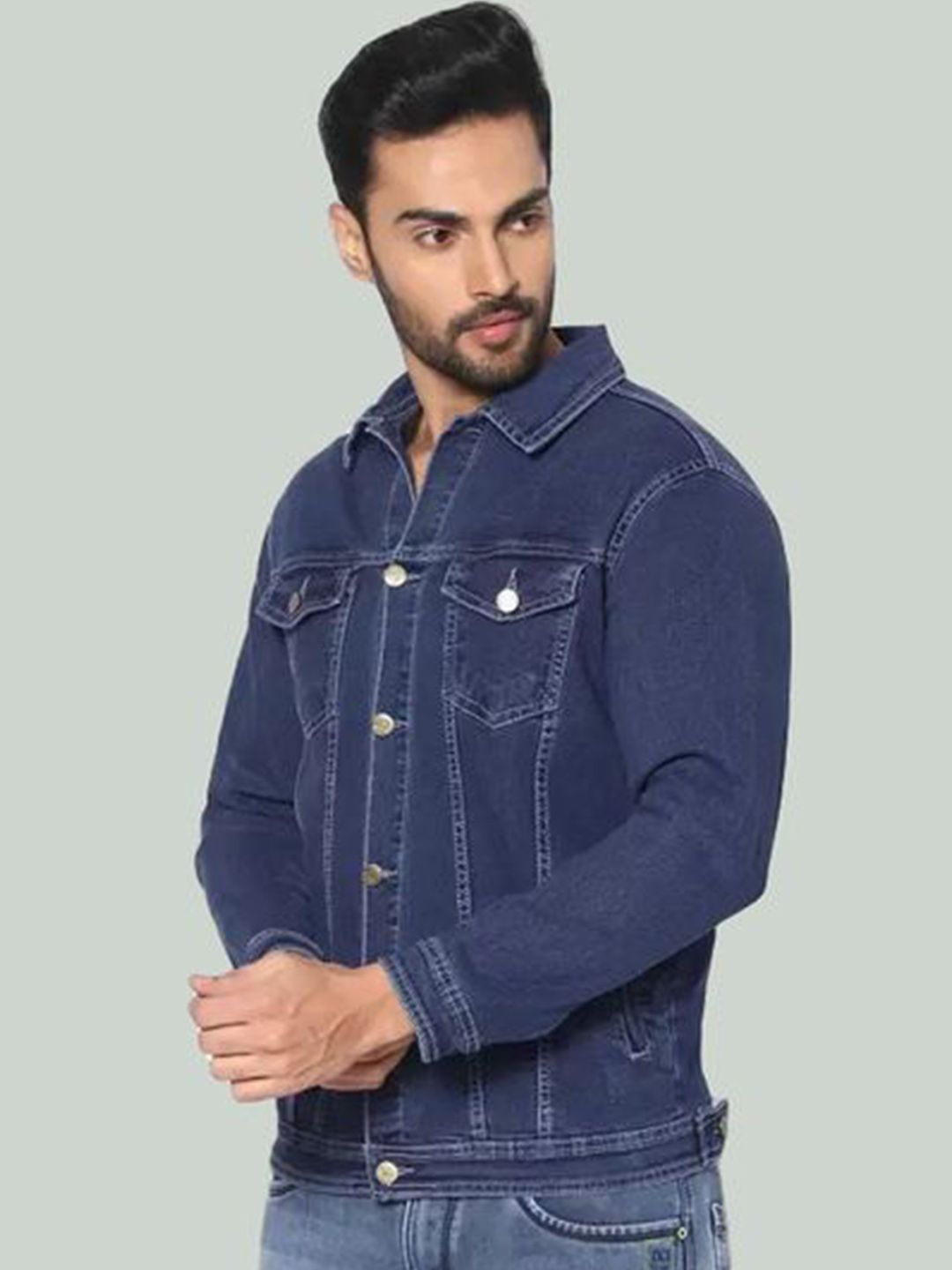 SZN Men Solid Denim Jacket-picture-18