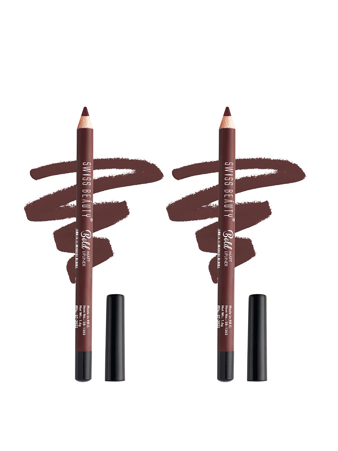 SWISS BEAUTY Set of 2 Bold Matt Lip Liner Pencil - Dark Chocolate 12-image-28