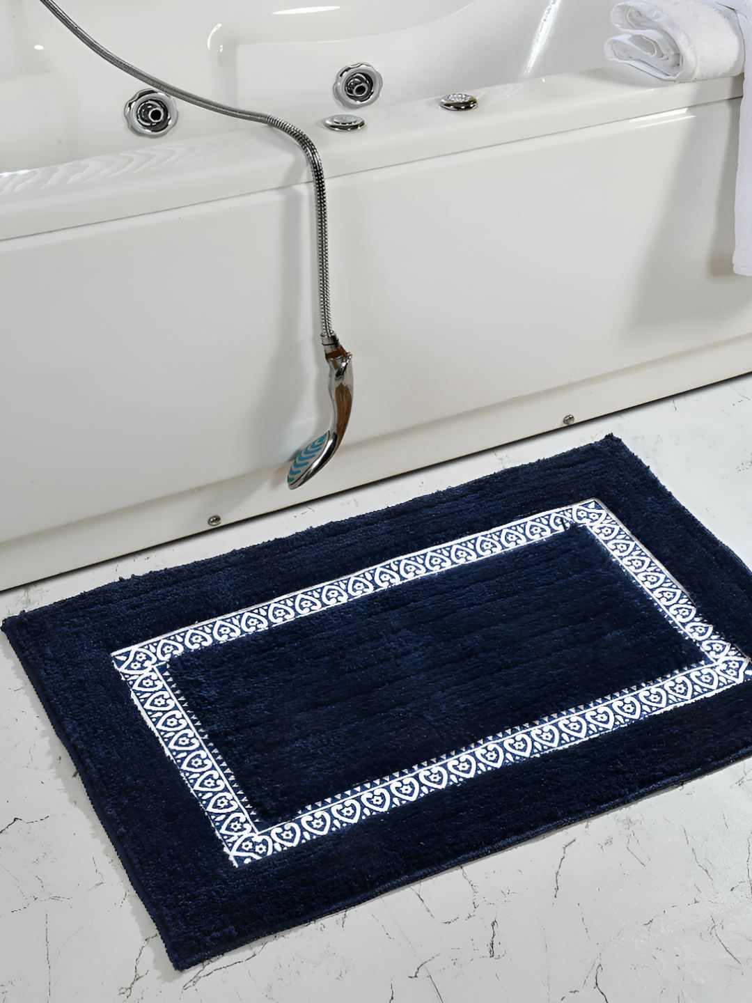 GBL COLLECTION Blue Cotton Water Resistant Floor Mat-picture-24