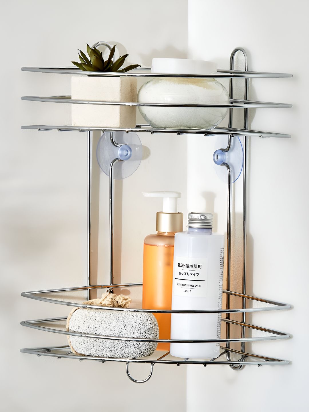 Home Centre Orion Chester Chrome Silver-Toned Metal 2-Tier Shower Caddy-picture-13