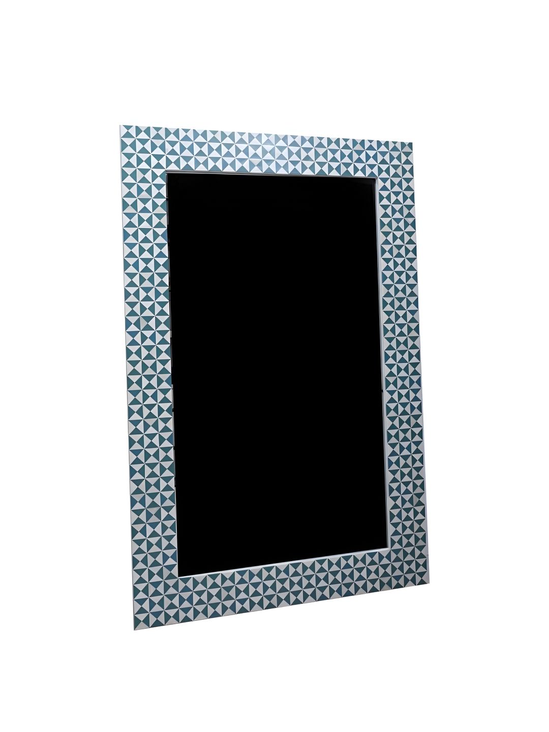 House Of Accents Brown & White Textured Wooden Tetris Mirror-picture-58