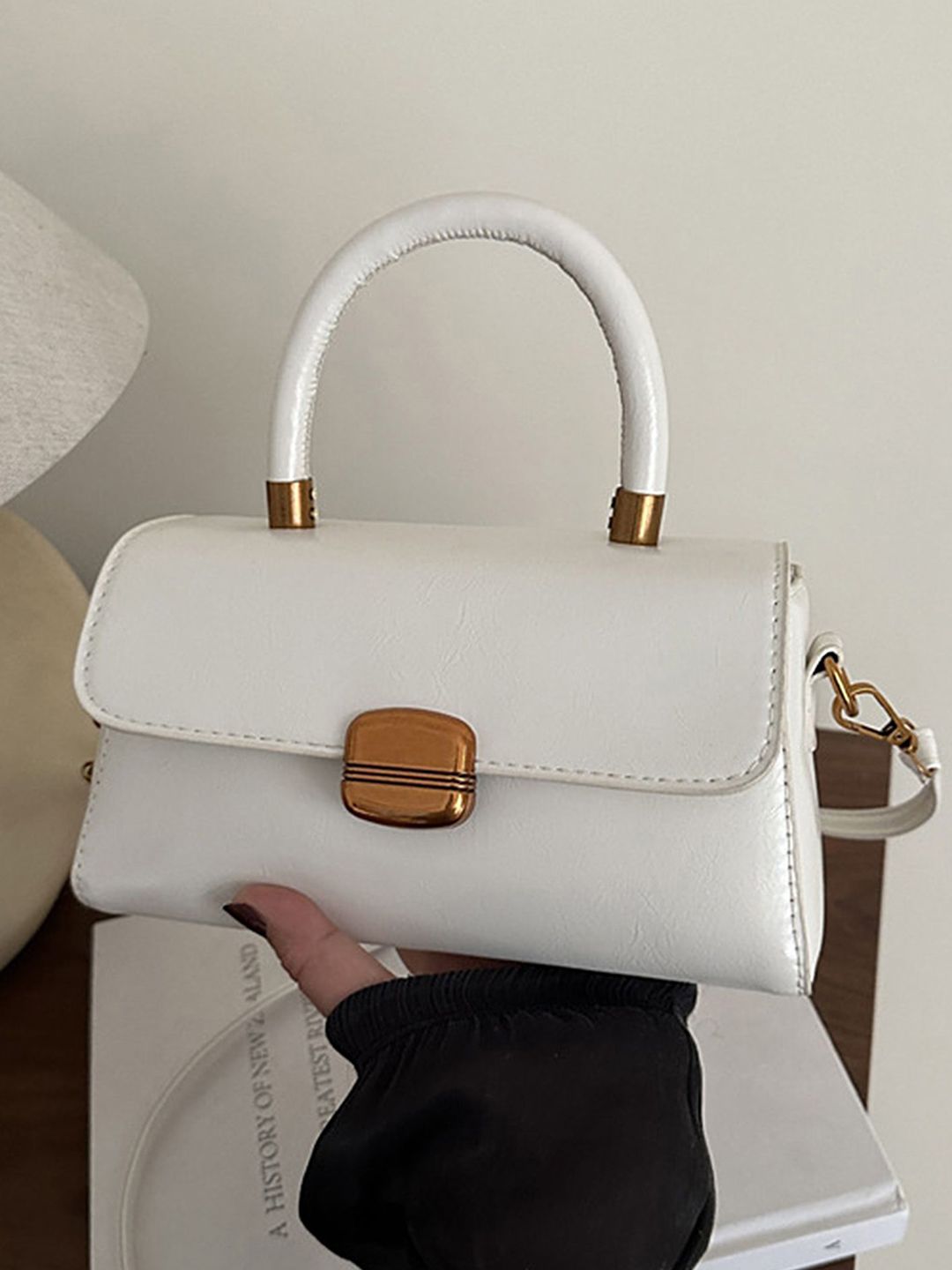 LULU & SKY PU Baguette Flap Front Sling Bag-image-1