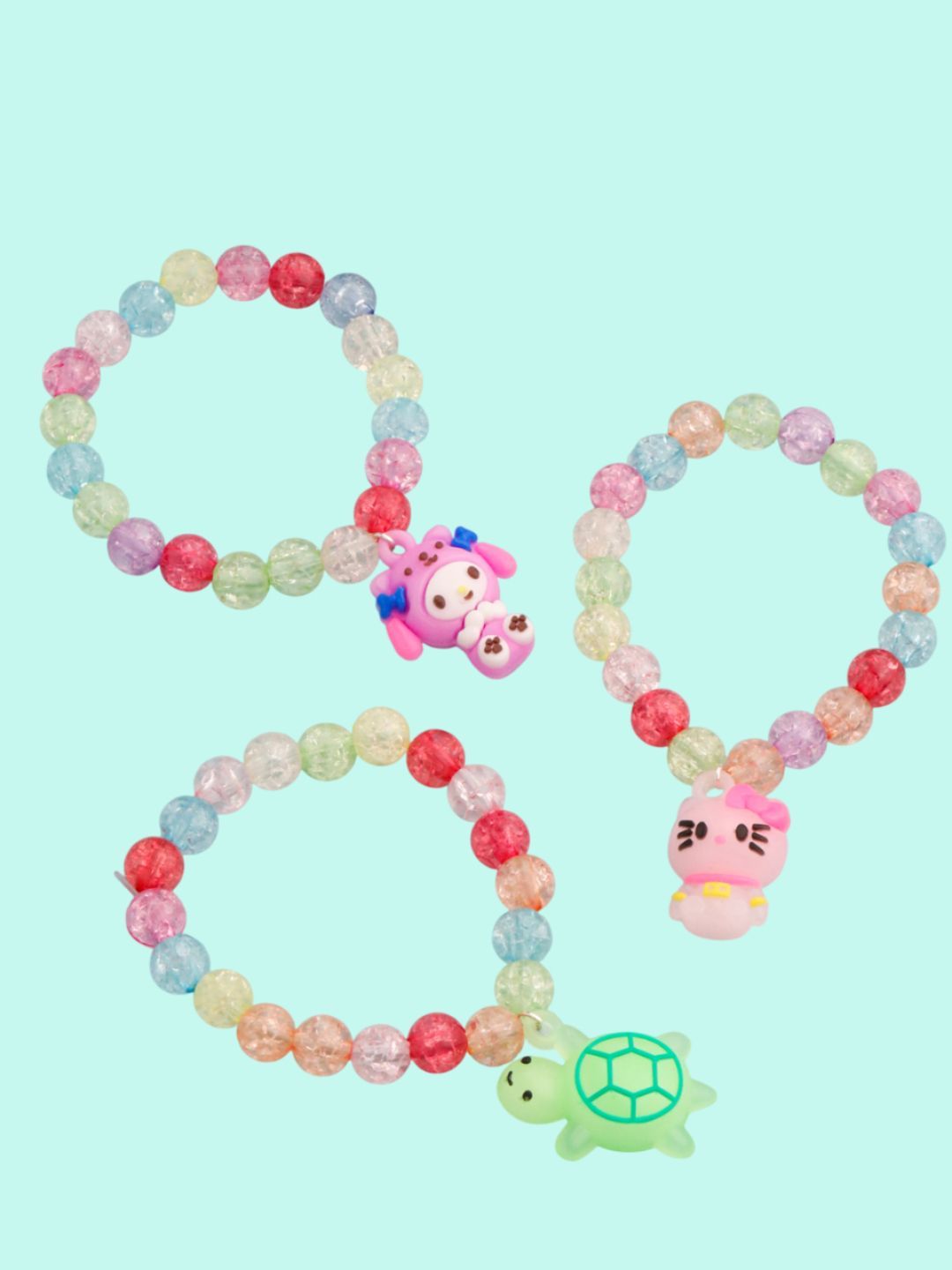 NVR Unisex Set of 3 Artificial Beads Beaded Elasticated Bracelets-picture-25
