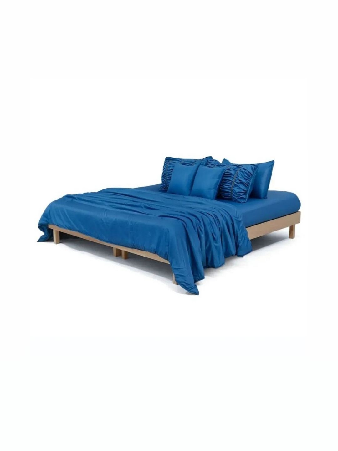 Zarf Blue 8 Pieces Double King Superfine Bedding Set-image-2