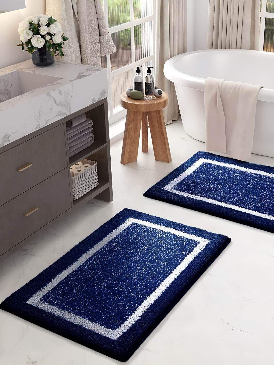 GBL COLLECTION Blue Polypropylene Water Resistant Floor Mat-image-31