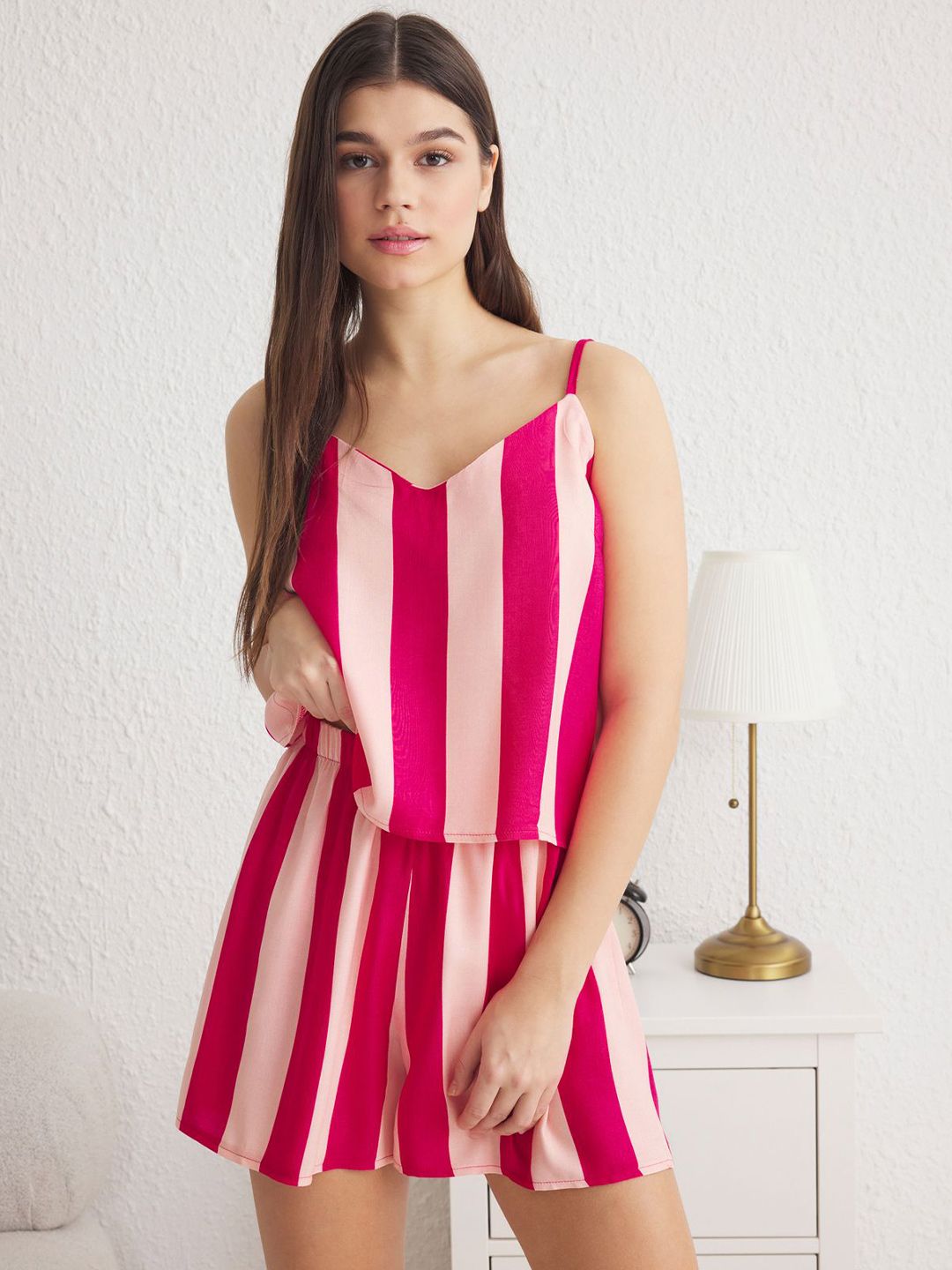 Trendyol Women Vertical Striped Night suit-picture-45