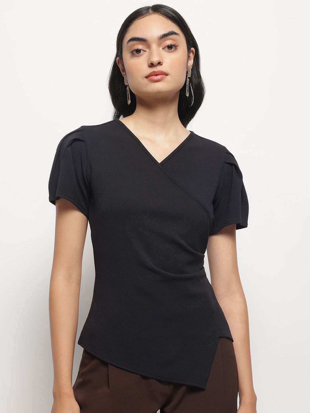 Strong And Brave Women Solid Puff Sleeve Top-image-36