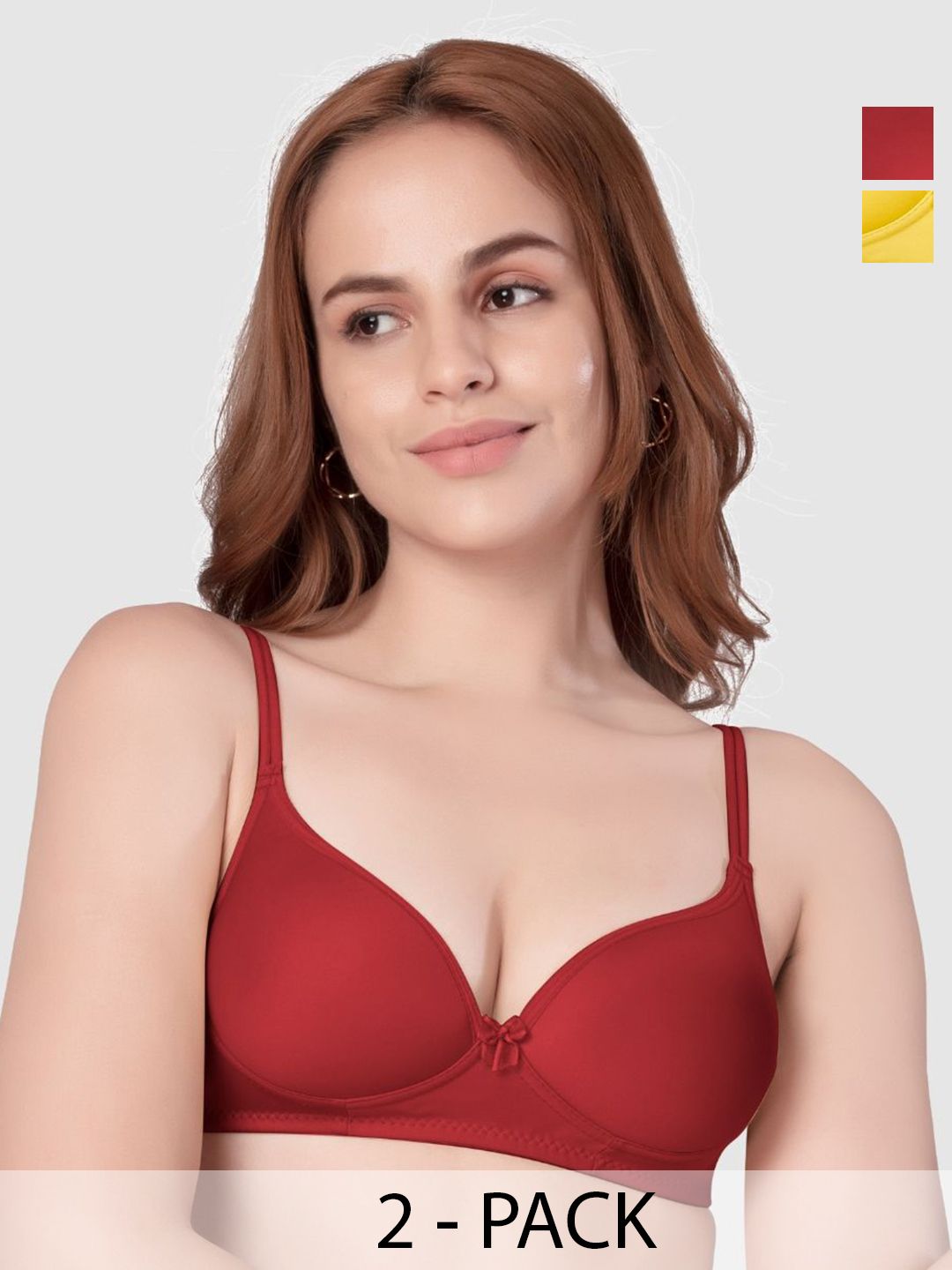Daisy Dee Women Cotton Pack Of 2 Full Coverage Lightly Padded Bra