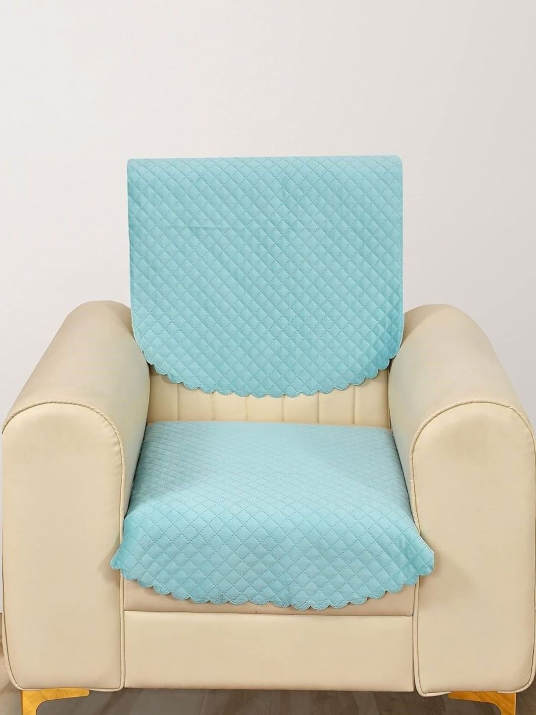 Aura Green 2 Pieces 1 Seater Velvet Sofa Covers-image-38