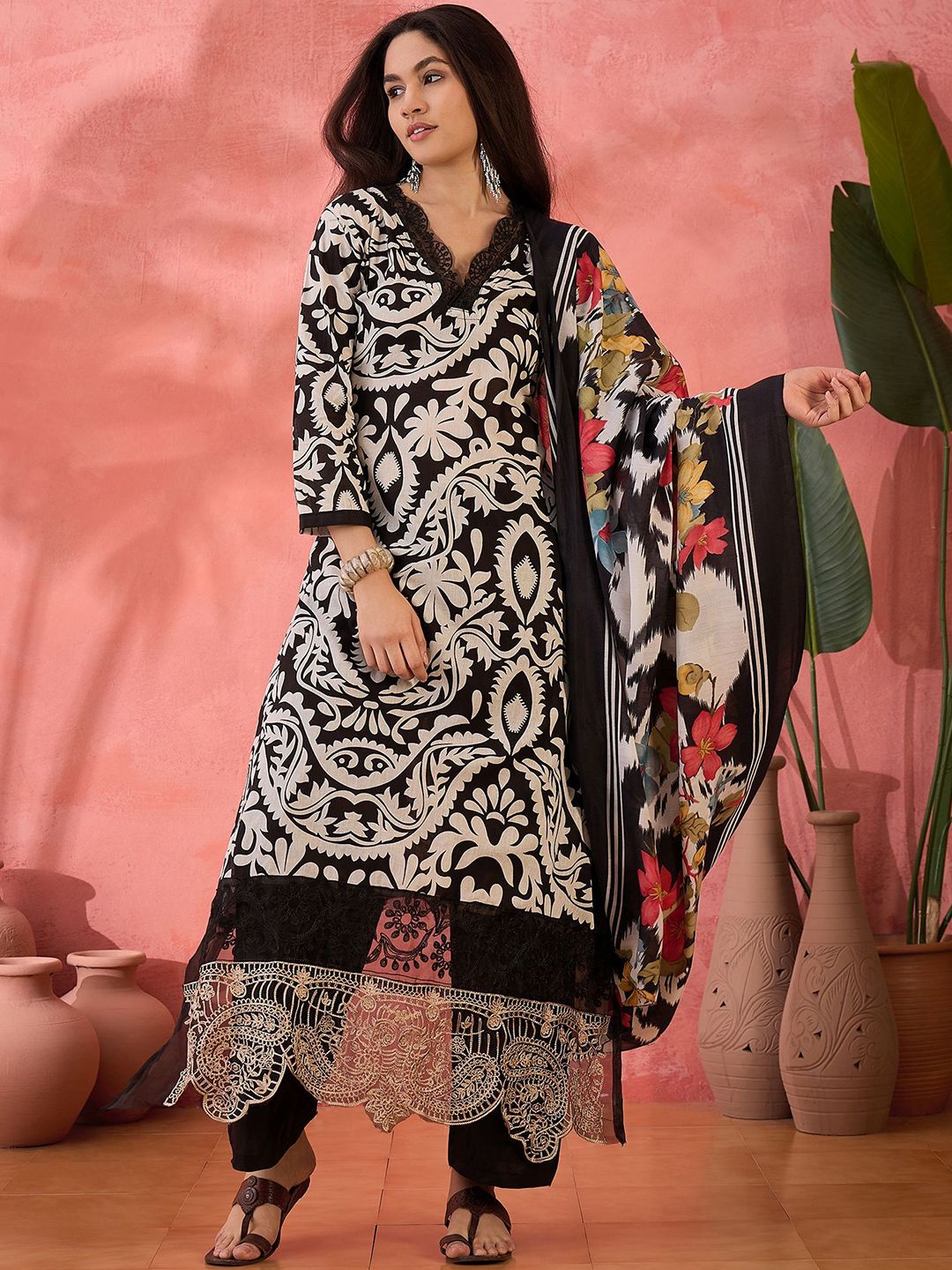 Sangria Floral Printed Unstitched Dress Material-picture-29