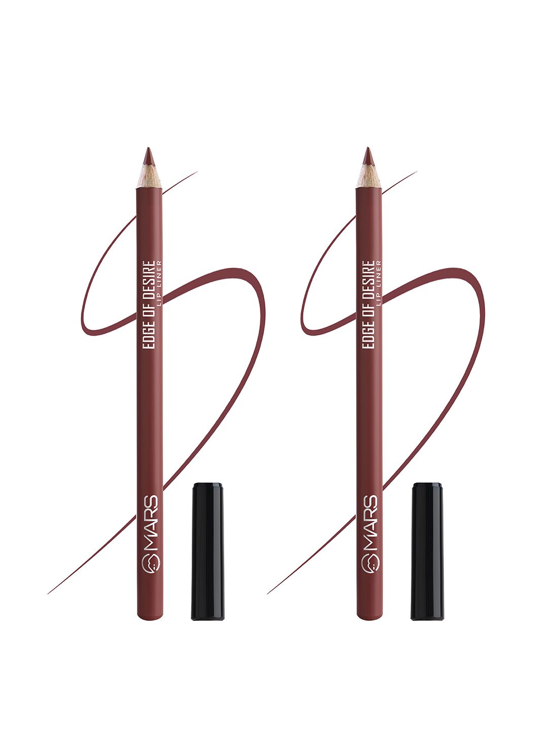 MARS 2pc Edge Of Desire Smooth & Long Lasting Matte Lip Liner Pencil - Scandalous Brown 04