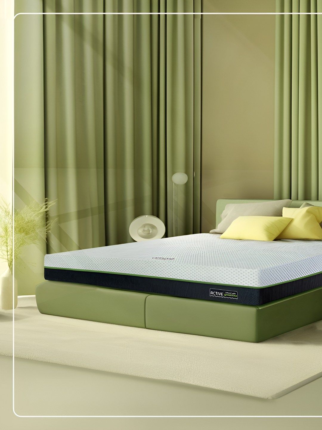 Amore Active Green Tea Black & White Quilted Orthopedic King Size Mattress-image-20