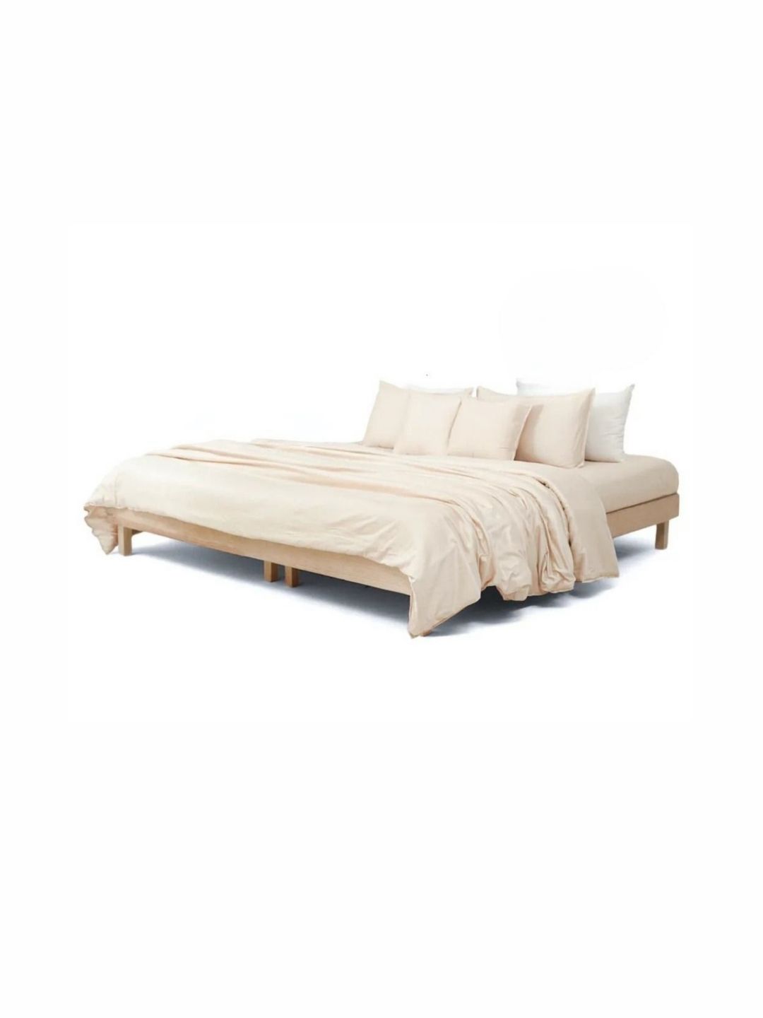 Zarf Off White 6 Pieces Egyptian Cotton Double King Bedding Set With Jute Bag