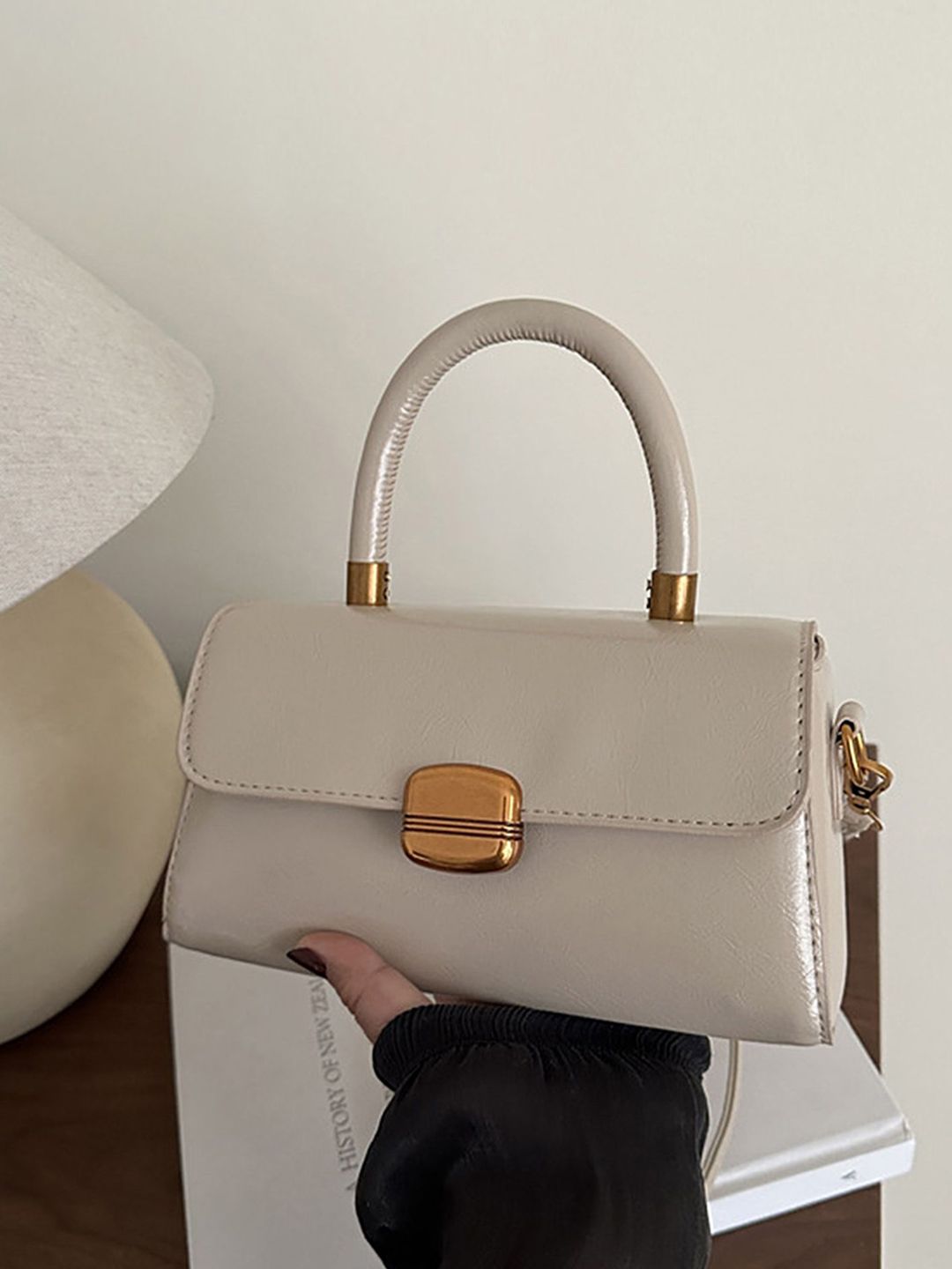 LULU & SKY PU Structured Satchel With Quilted-picture-46