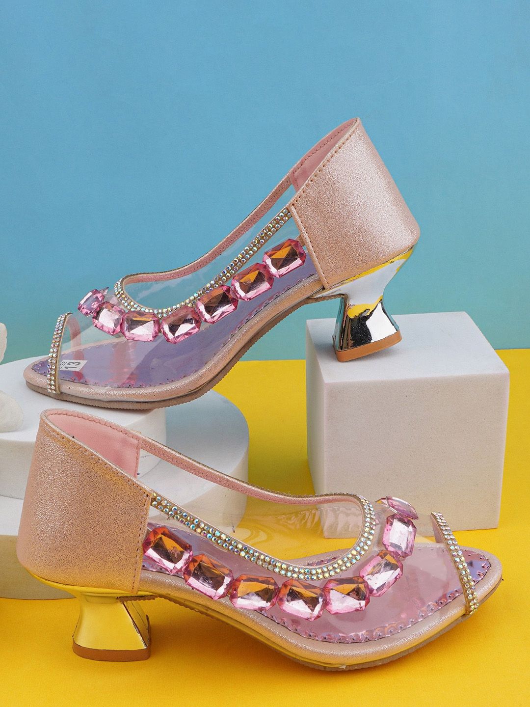LMG Lifestyle Girls Embellished Kitten Mules-picture-22