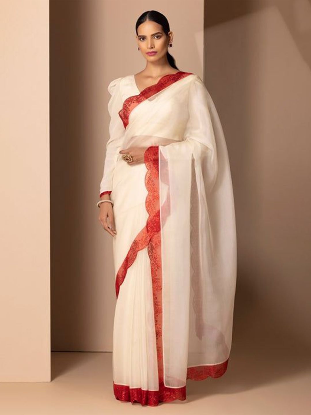 Chhaya Mehrotra Sequinned Satin Saree-image-33
