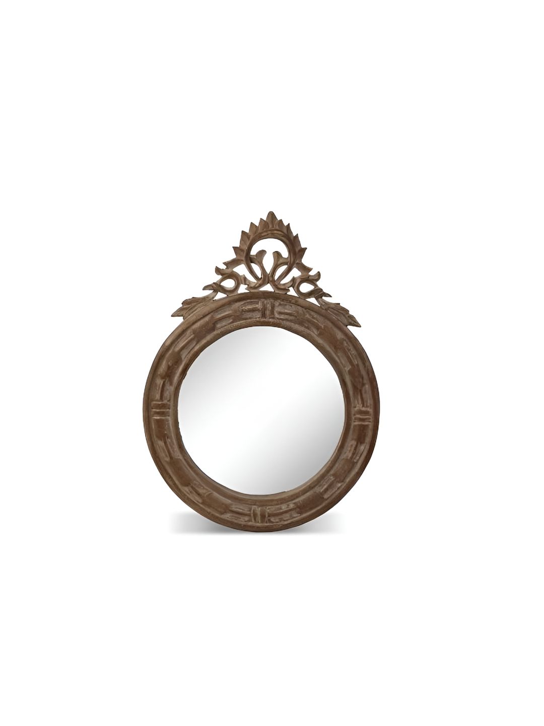 House Of Accents Brown Circle Glass Wall Mirror-image-45