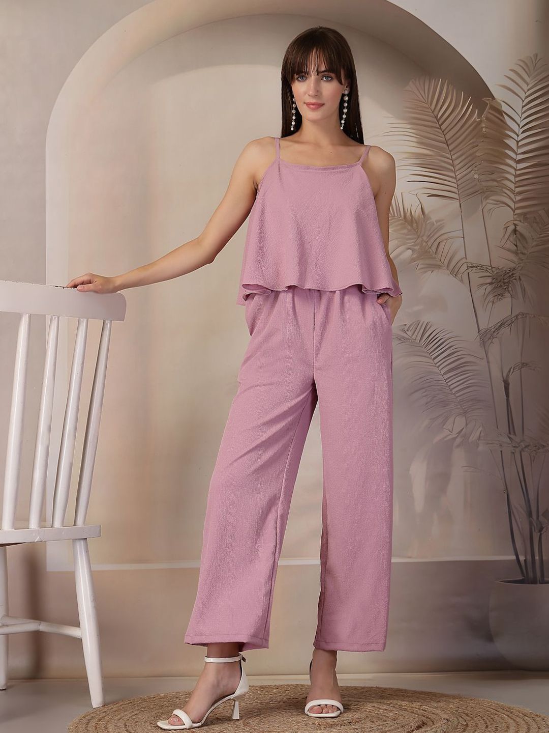 Oomph! Women Solid Shoulder Strap Neck Basic Jumpsuit-picture-33