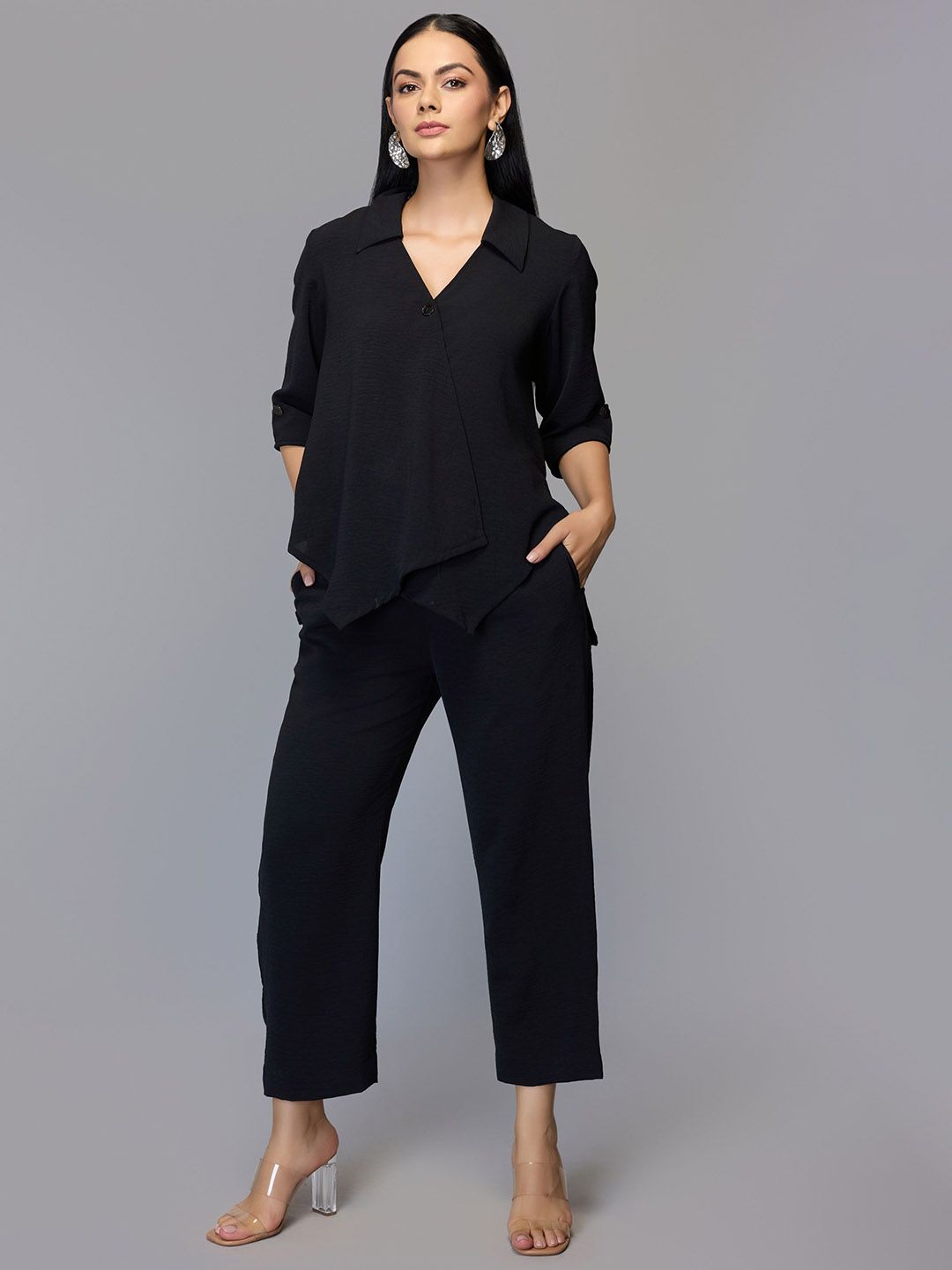 Tamiska By Narendra Kumar V-Neck Top With Trousers Co-Ords-picture-26