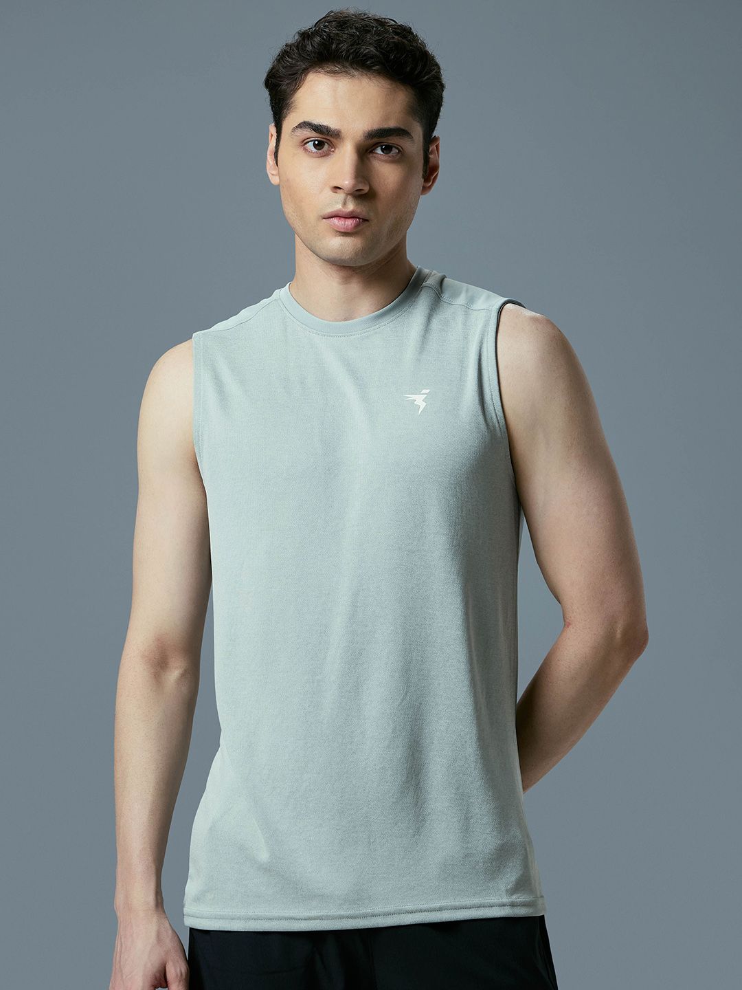 Technosport Self Design Slim Fit Sports Innerwear Vest With Double Cool MVP847AGMSML-picture-12