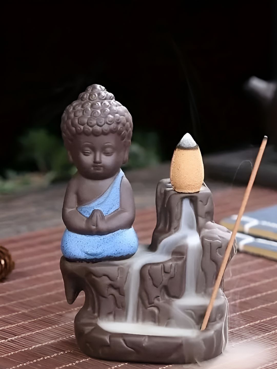Aura Grey & Blue Buddha Idol Showpiece-picture-17