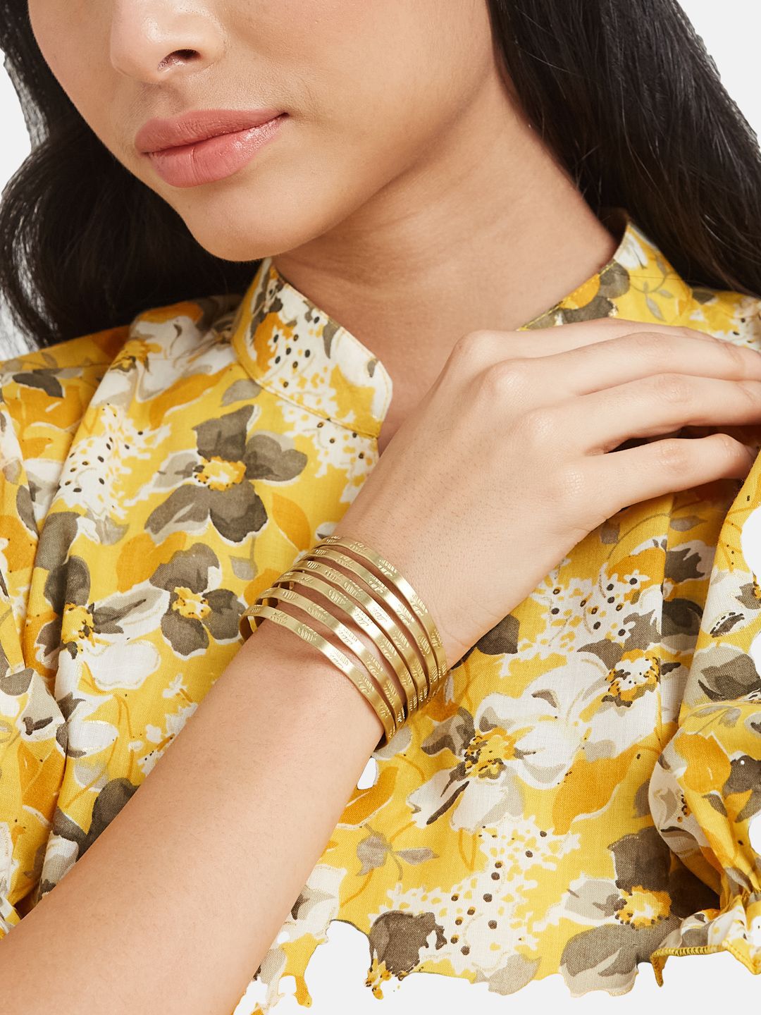 ATIBELLE Set Of 2 Gold-Plated Cuff Bracelet