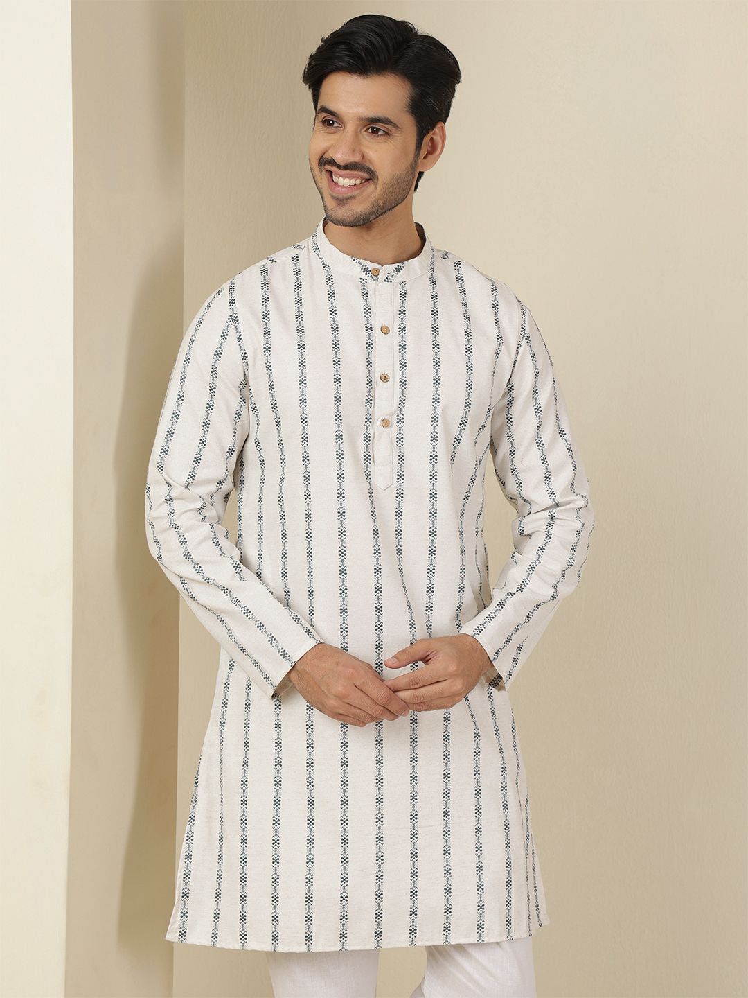 Anouk Rustic Floral Printed Mandarin Collar Cotton Straight Kurta-picture-12