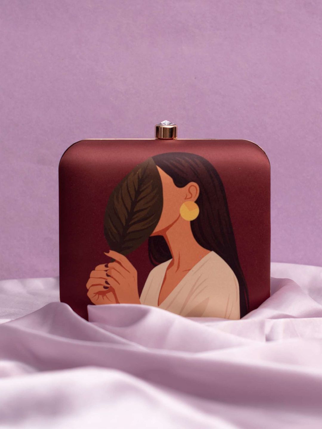 ARTKLIM Printed Buckle Detail Box Clutch-picture-56