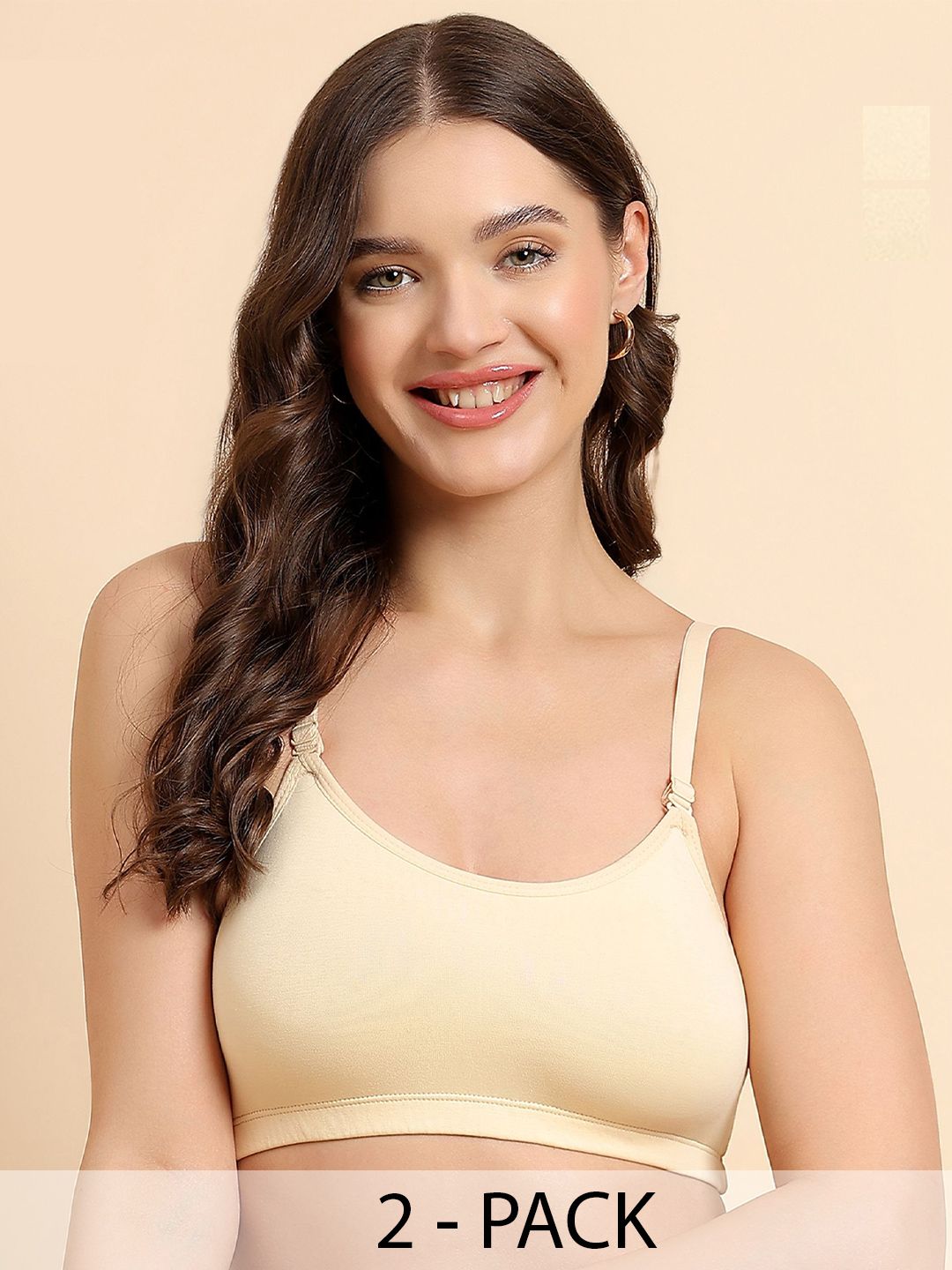 KOMLI Women Bralette Pack of 2 Cotton Full Coverage Bra-picture-21