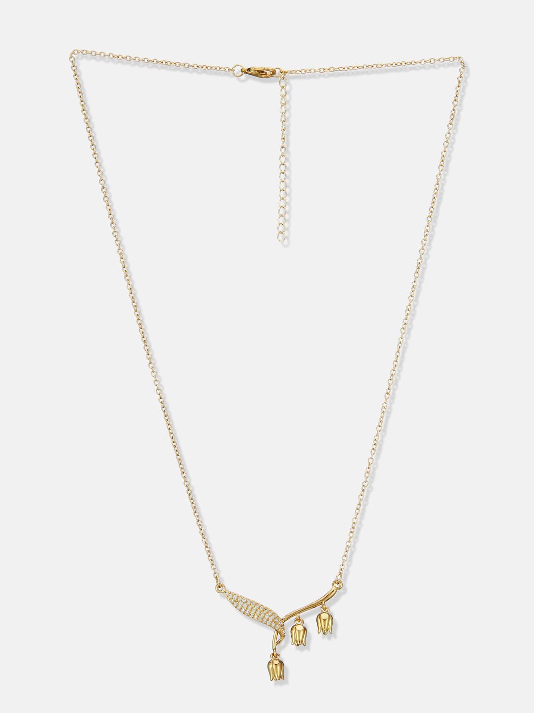 ATIBELLE Set Of 2 Gold-Plated Cubic Zirconia Studded Necklace