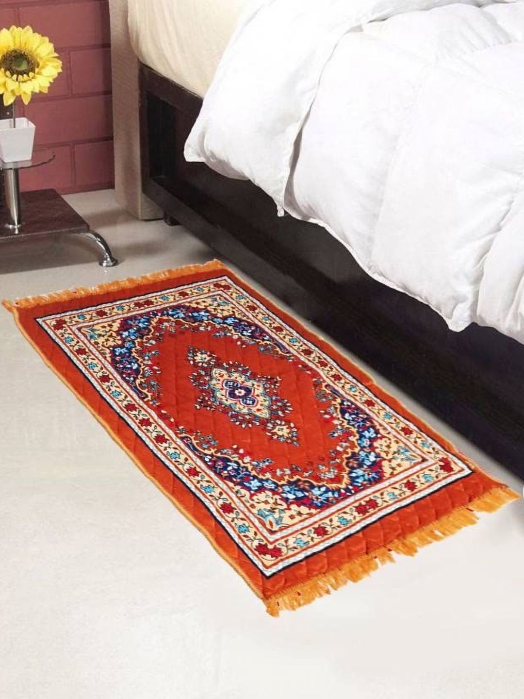 AAZEEM Blue & Red Ethnic Motifs Floor Mat-picture-22