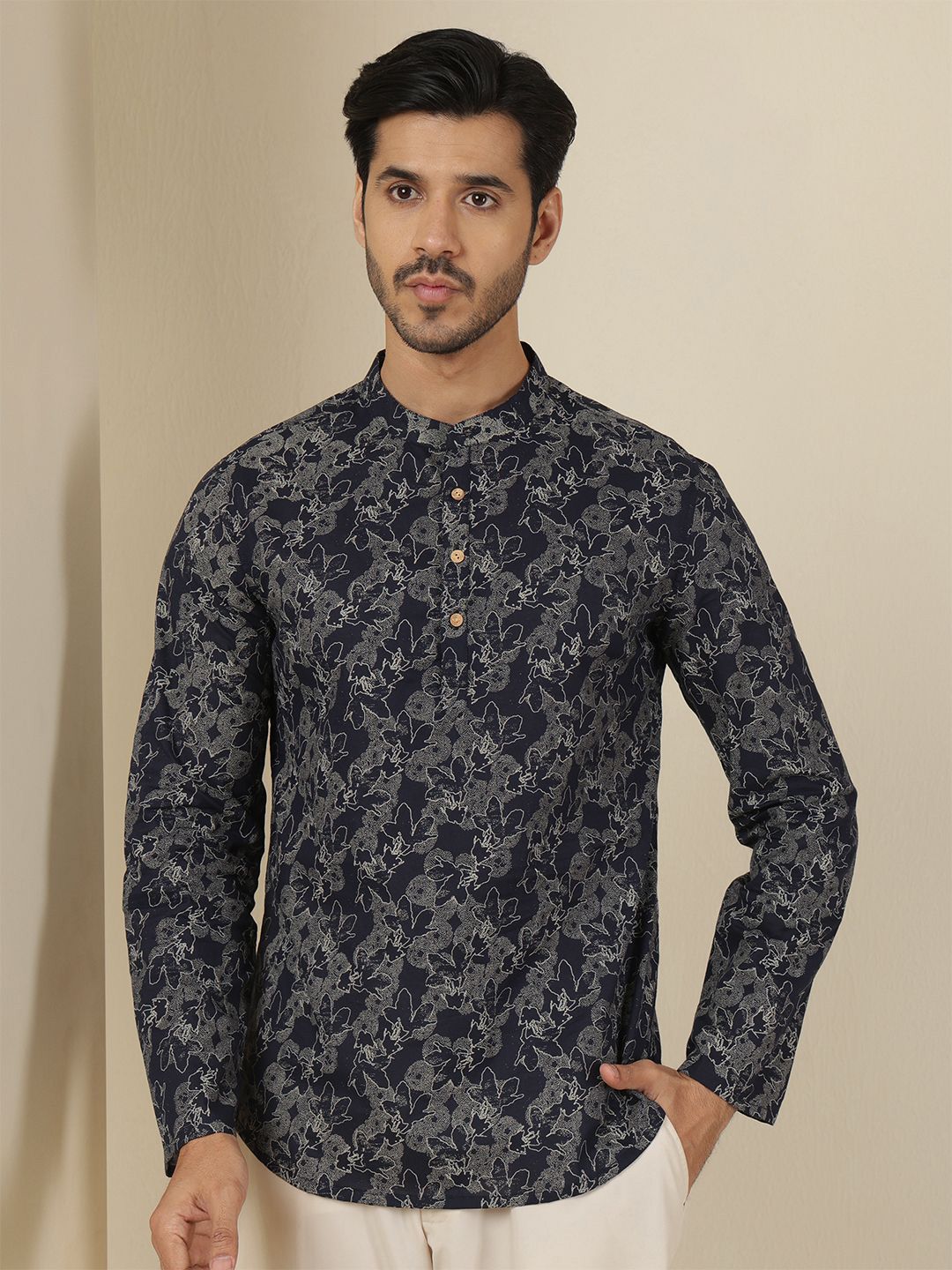 Anouk Rustic Ethnic Motifs Printed Mandarin Collar Cotton Straight Kurta-picture-35