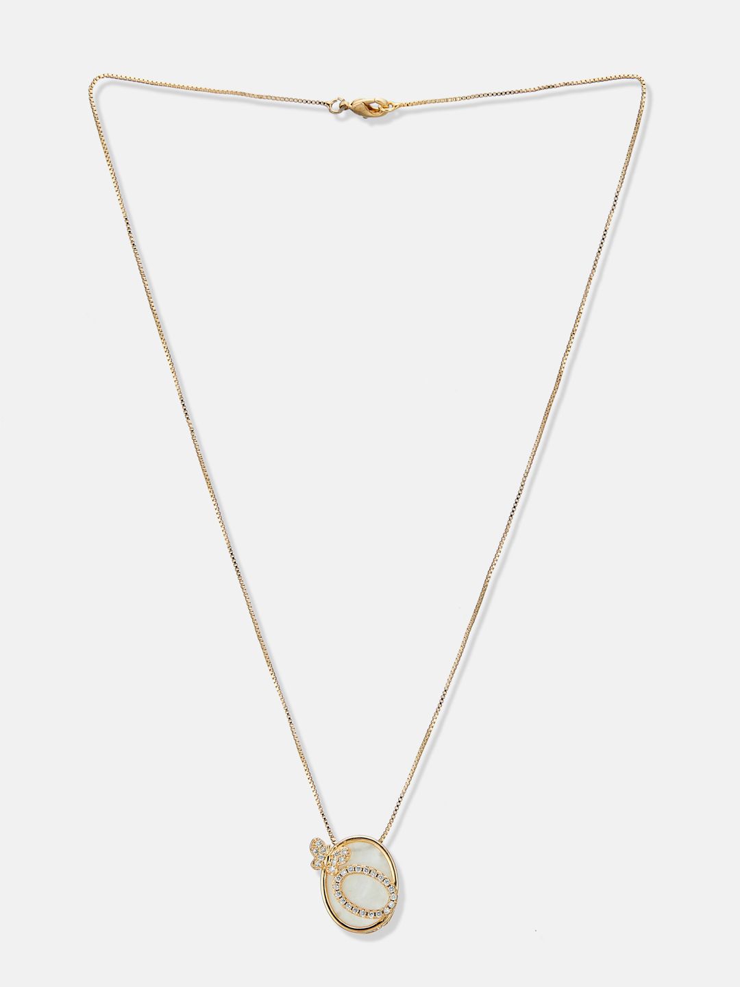 ATIBELLE Set Of 2 Gold-Plated Cubic Zirconia Studded Necklace