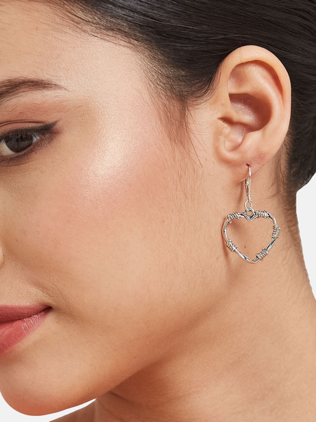 ATIBELLE Set Of 2 German Silver-Plated Contemporary Drop Earrings