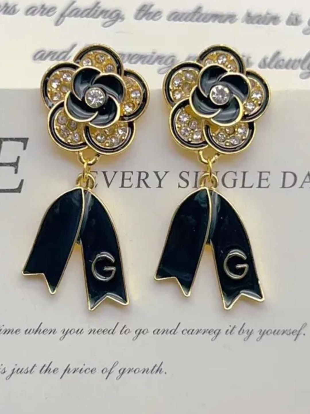 SZN Artificial Stone Studded Contemporary Korean Drop Earrings-picture-18