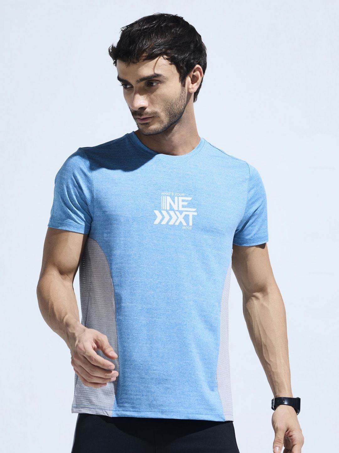 Domin8 Men's Graphic Print Contrast Cut & Sew Lightweight Colourblock T-Shirt-picture-10