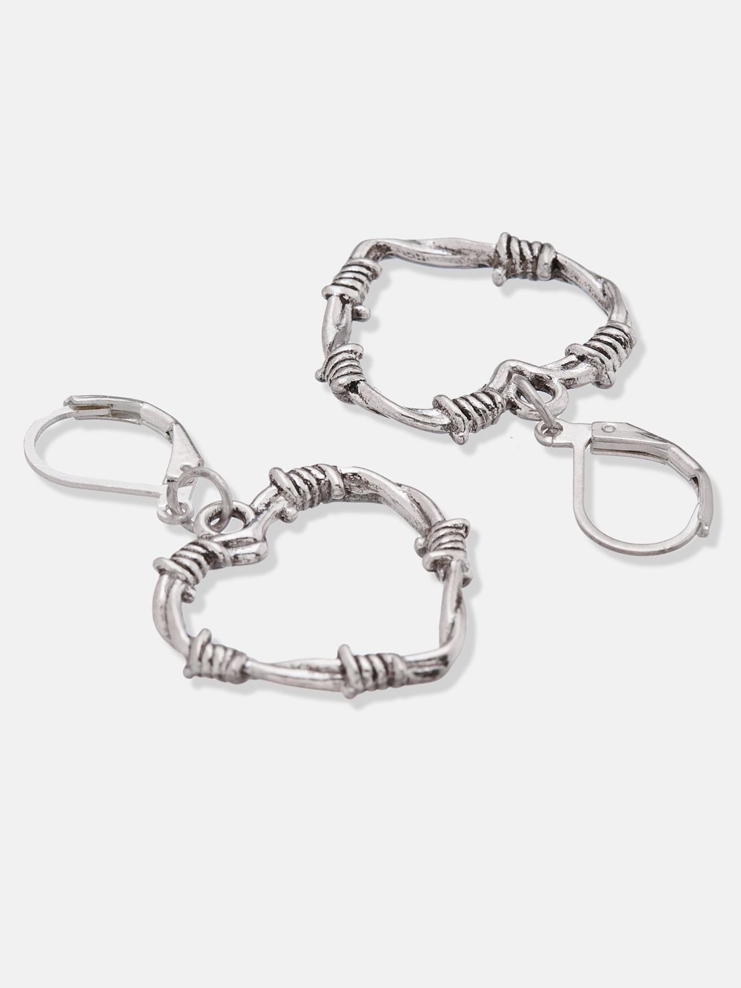 ATIBELLE Set Of 2 German Silver-Plated Contemporary Drop Earrings