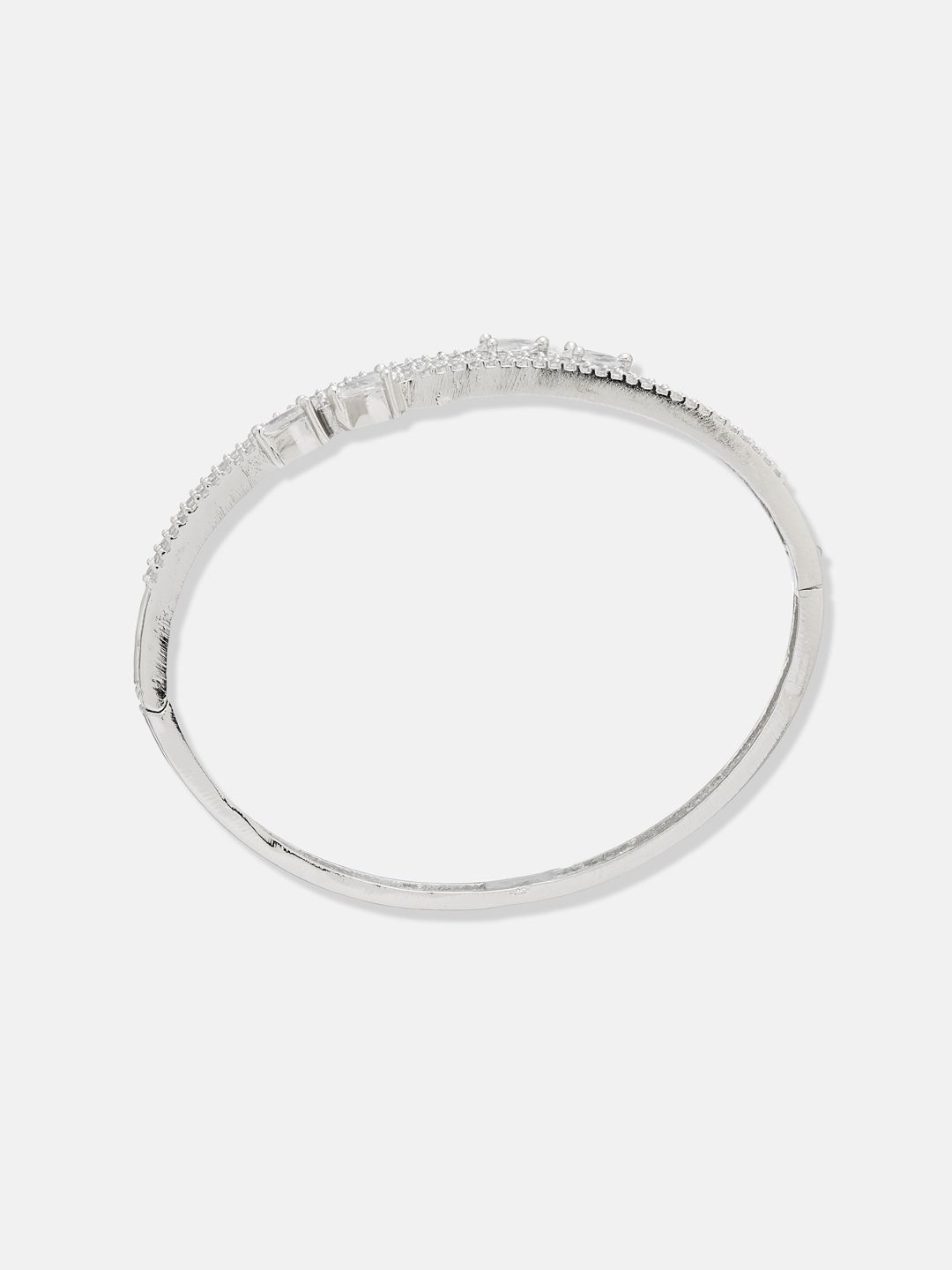ATIBELLE Women 2 Brass Cubic Zirconia Gold-Plated Bangle-Style Bracelet