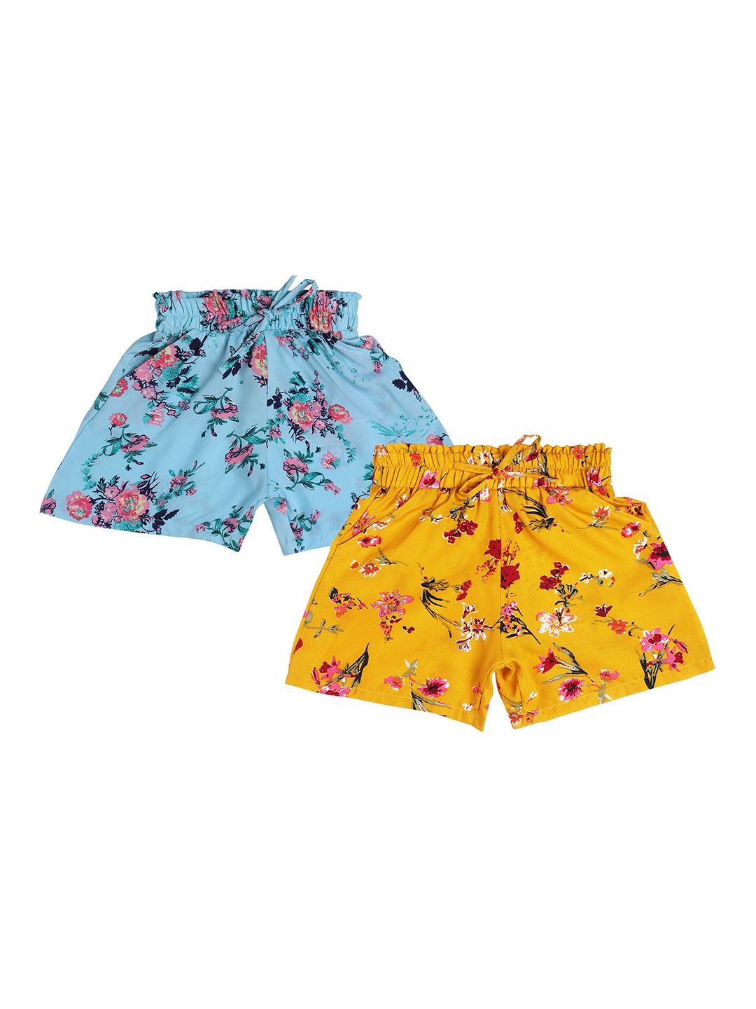 BAESD Girls Pack of 2 Floral Printed Regular Fit Shorts-picture-12