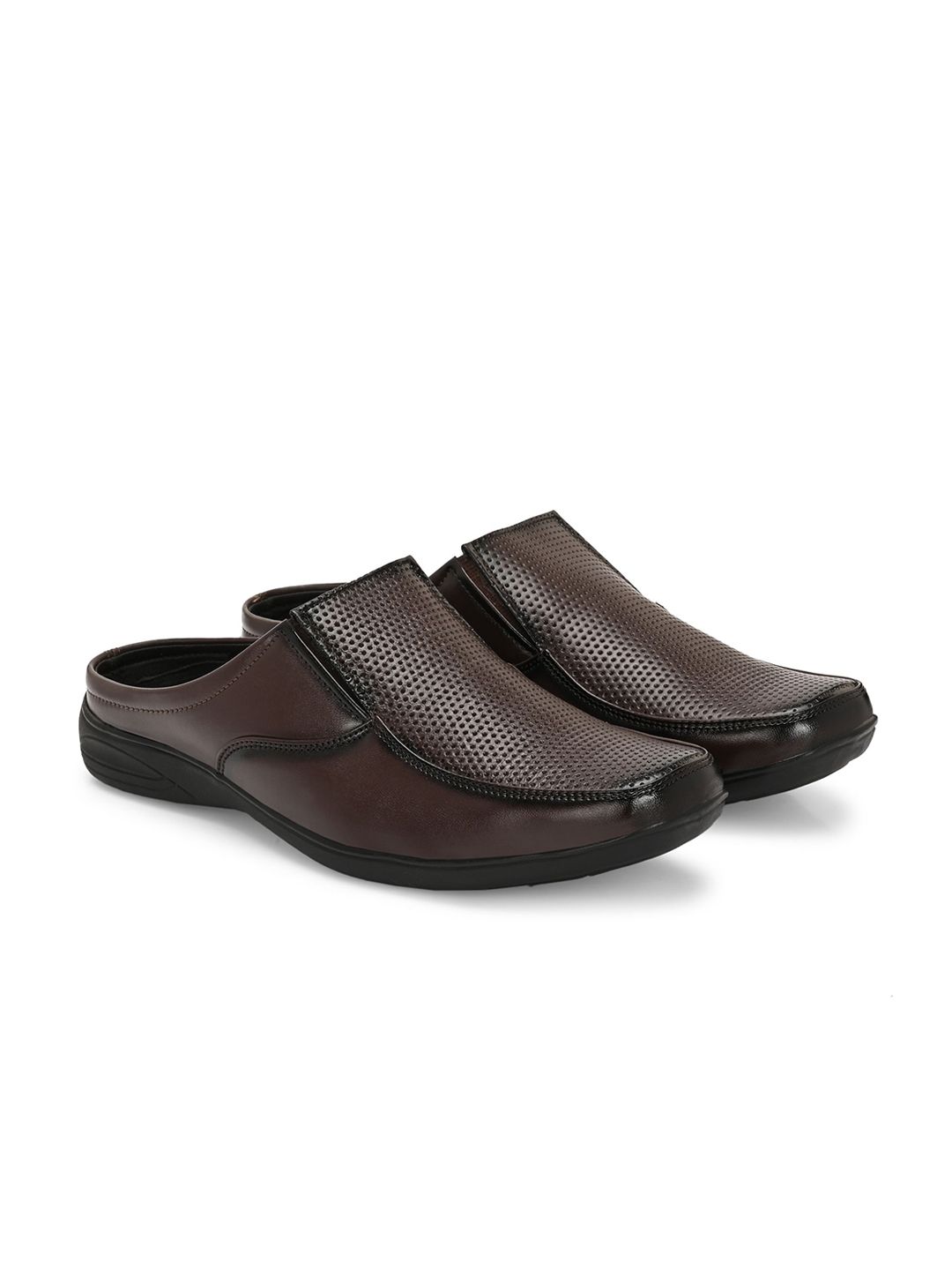 Azzaro Black Men Textured Formal Slip-On Shoes-picture-16