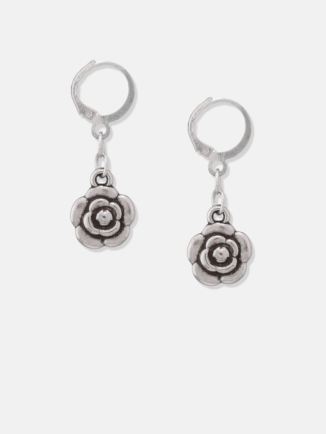 ATIBELLE Set Of 3 Silver-Plated Artificial Beads Beaded Drop Earrings
