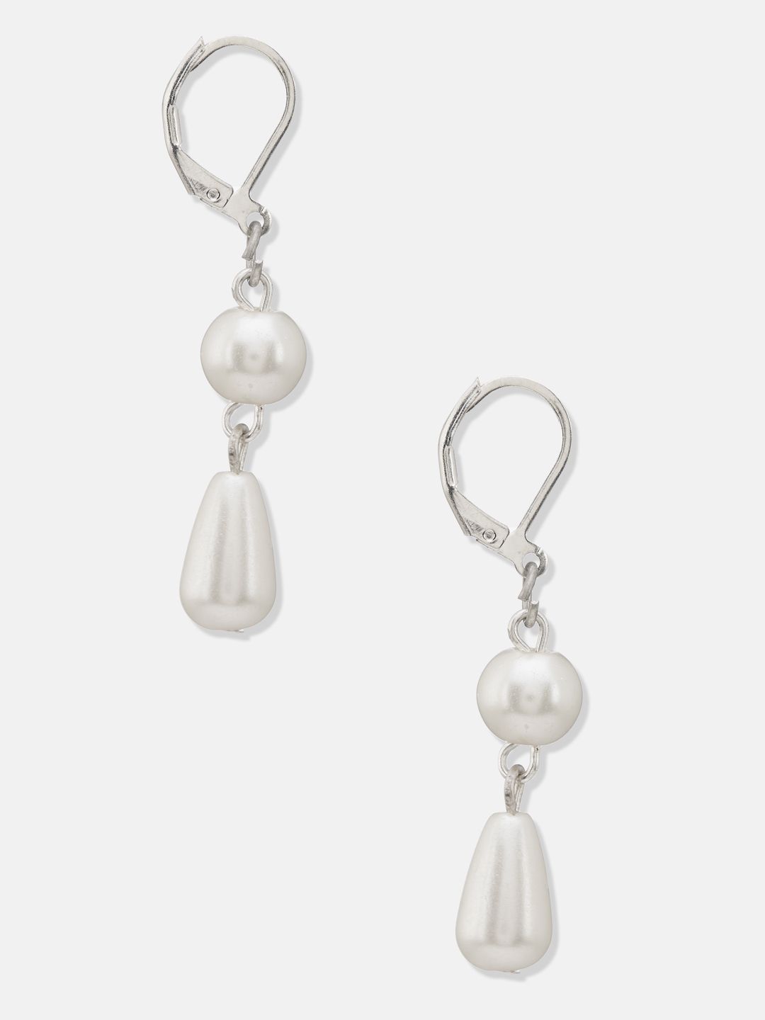 ATIBELLE Set Of 2 German Silver Plated Heart Shaped Drop Earrings