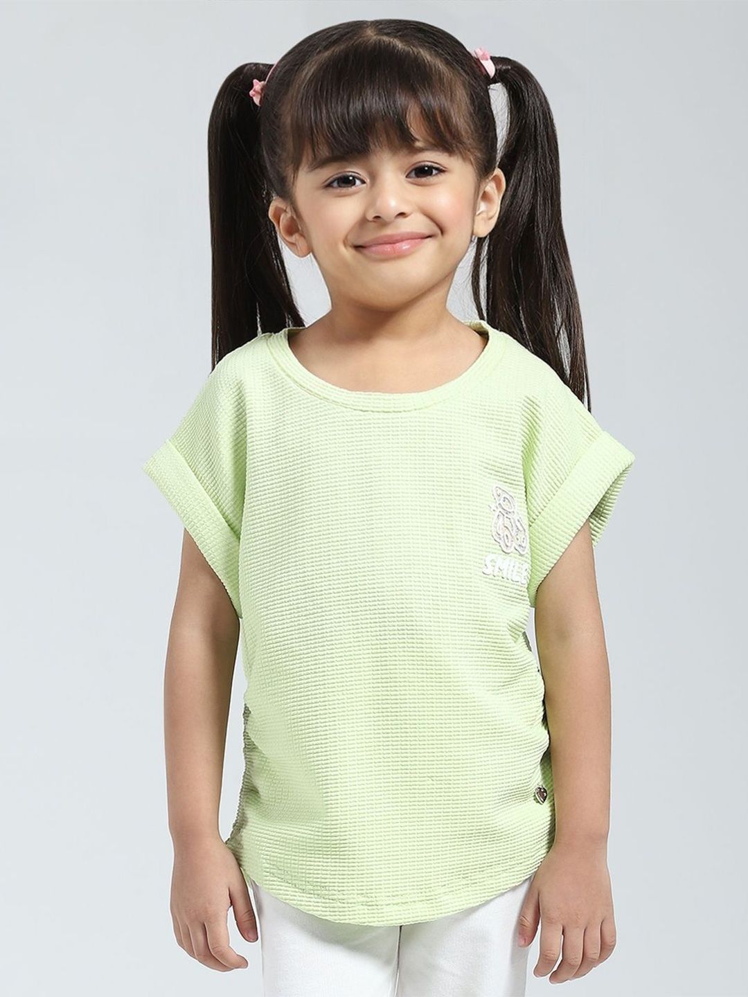 Monte Carlo Girls Solid Round Neck Extended Sleeves Top-picture-29
