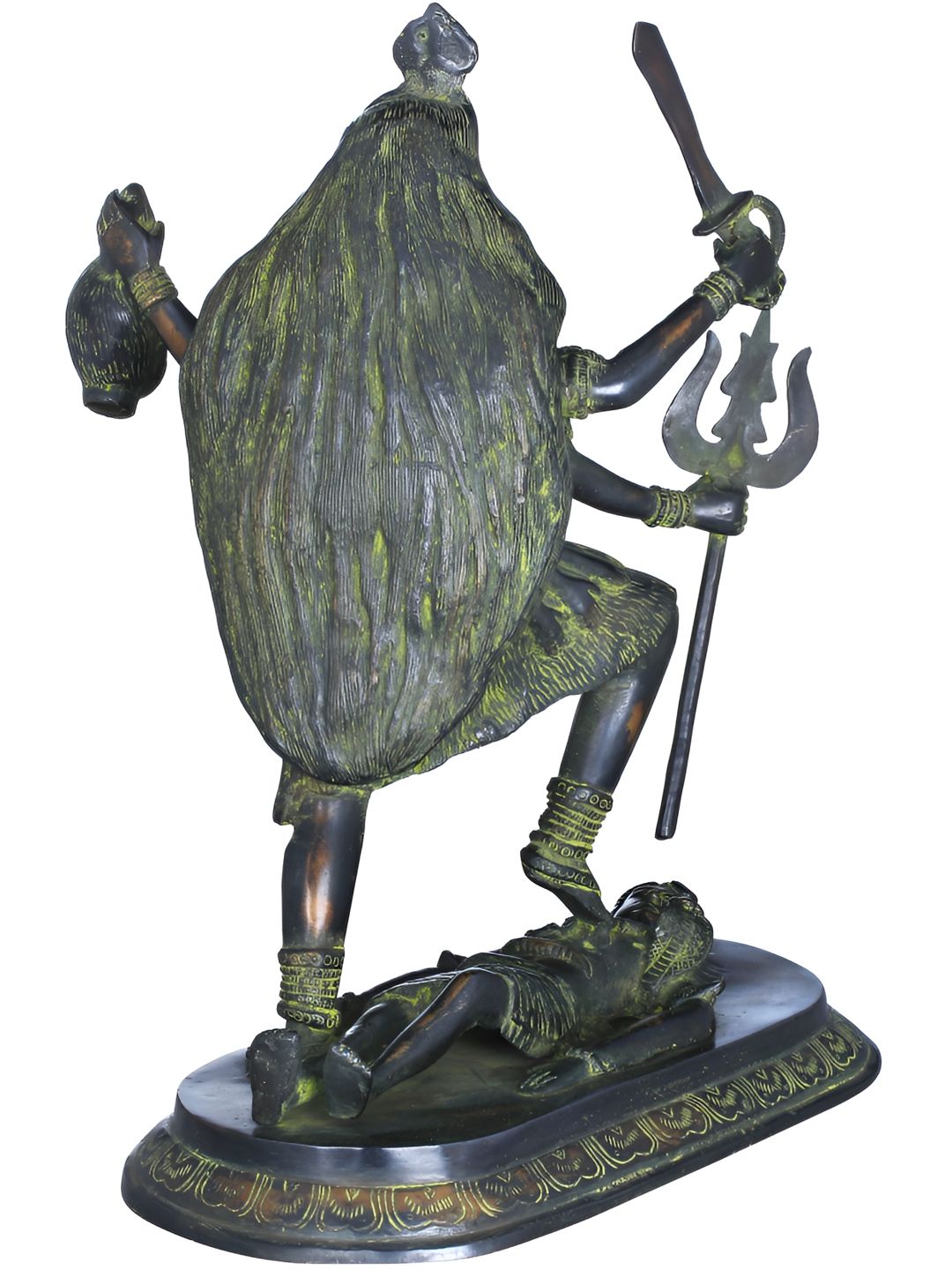 Exotic India Green & Black Goddess Kali Maa Religious Idol Showpiece-picture-25