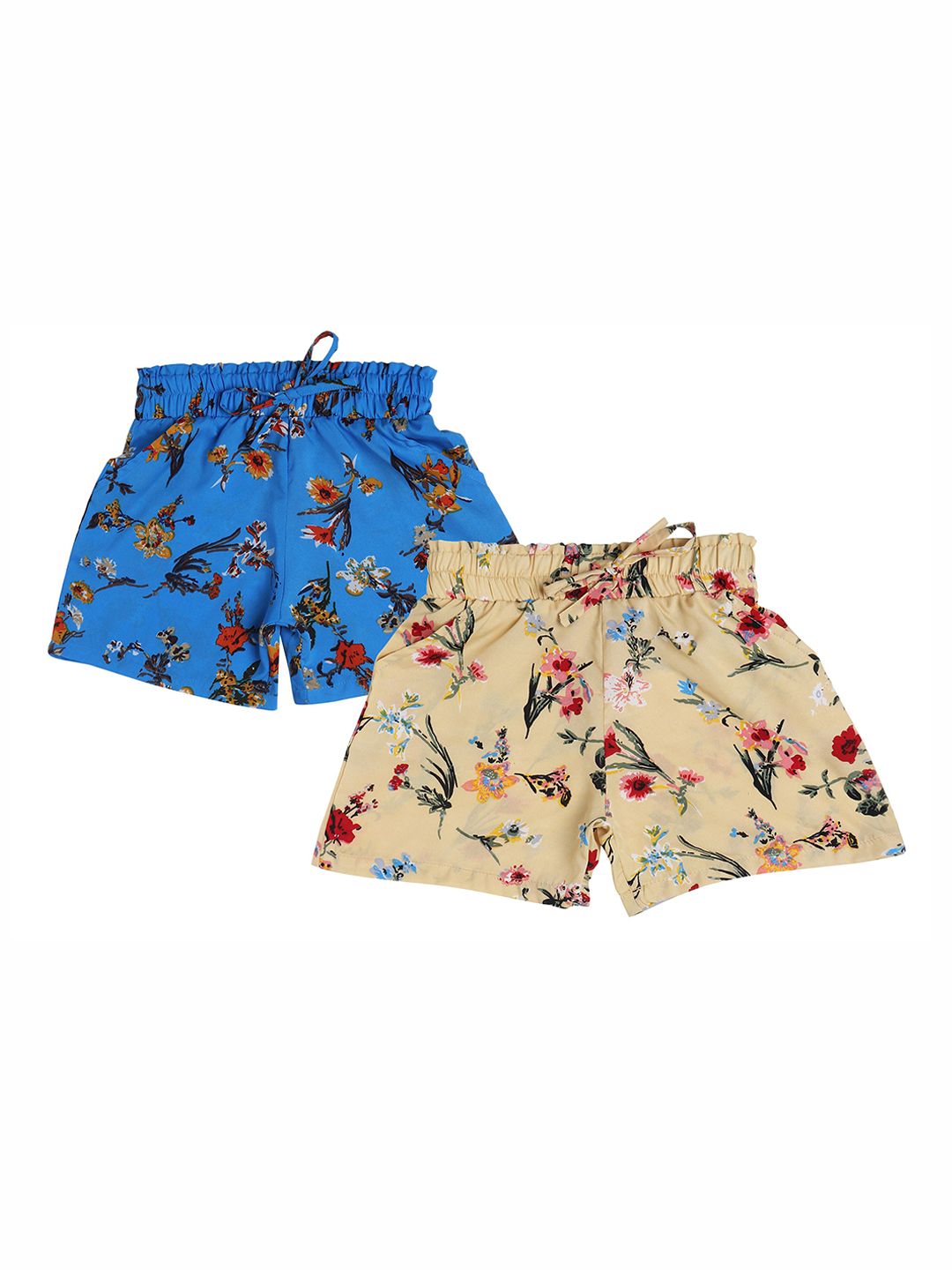 BAESD Girls Pack Of 2 Floral Printed Regular Fit Mid-Rise Shorts-picture-13