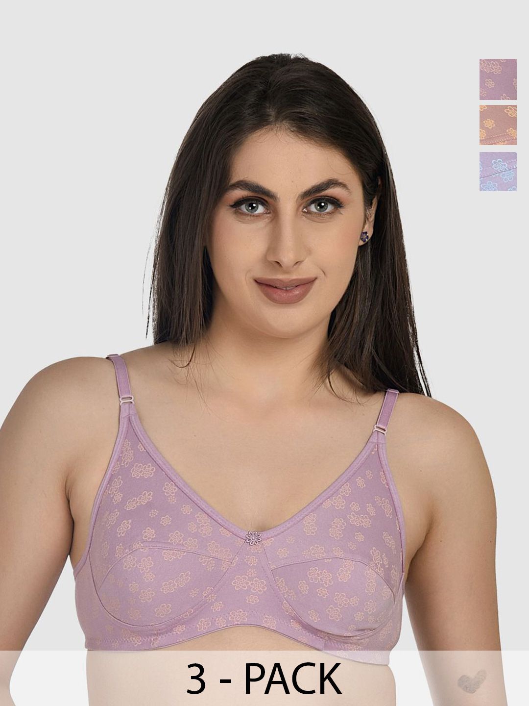 DressBerry Floral Printed Non Padded Non-Wired Medium Coverage Bra