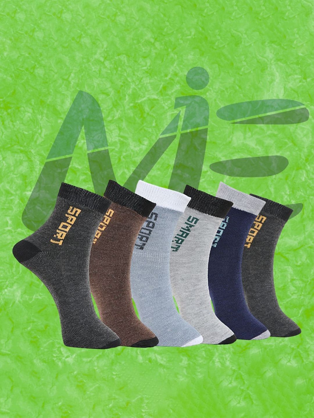 MJE Pack Of 6 Patterned Cotton Ankle Length Socks-picture-37