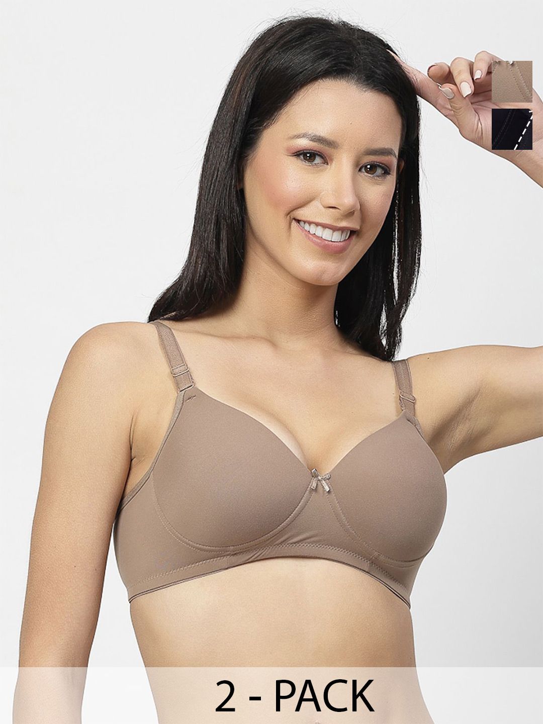 SHYAM SONS FLAIR Plainmould Pack Of 2 Full Coverage Lightly Padded T-shirt Bra