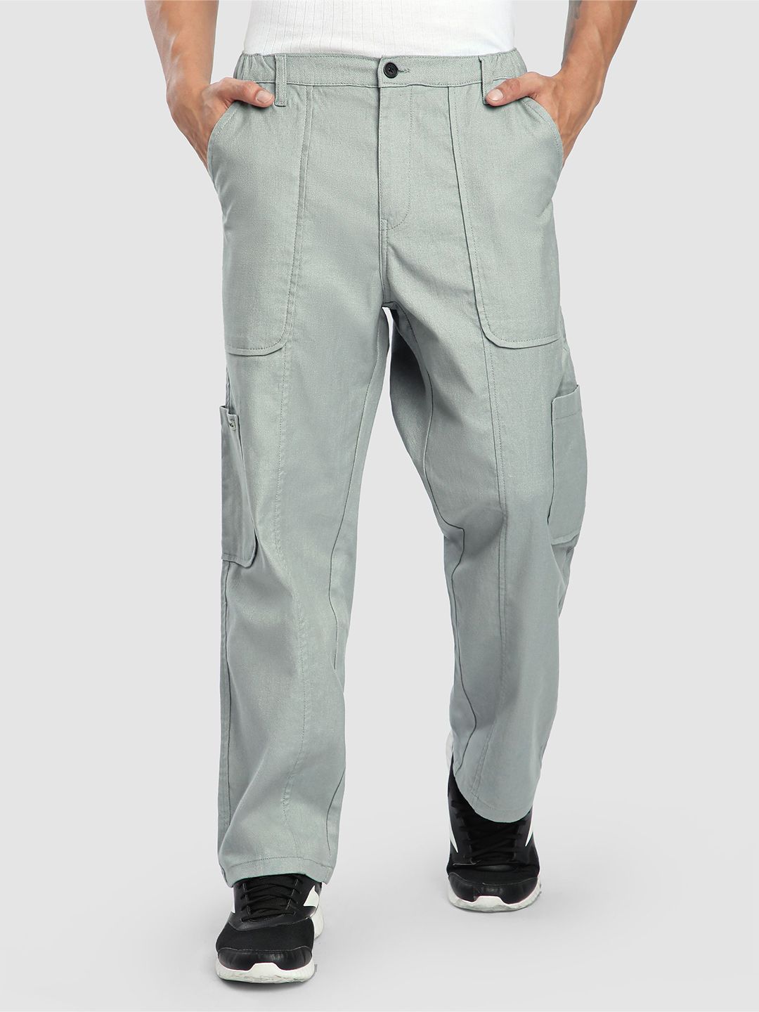 Beyoung Men Original Baggy Fit Wrinkle Free Cotton Cargos Trouser-picture-22